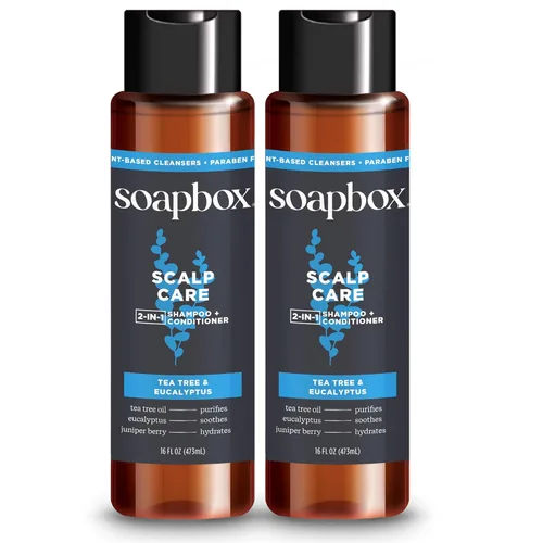 Miniatura 11 de Soapbox Paquete variado de champú y acondicionador 2 en 1 para hombre, 1 cuidado del cuero cabelludo y 1 grueso y completo, ingredientes limpios