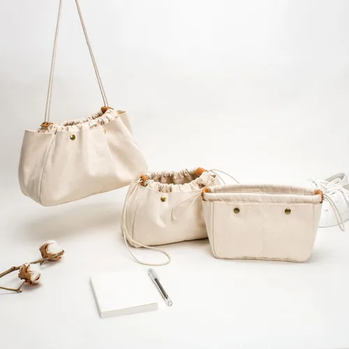Miniatura 7 de Divisor de bolsa de lona de algodón Organizador Insertar bolso grande Bolso extra grande (L)