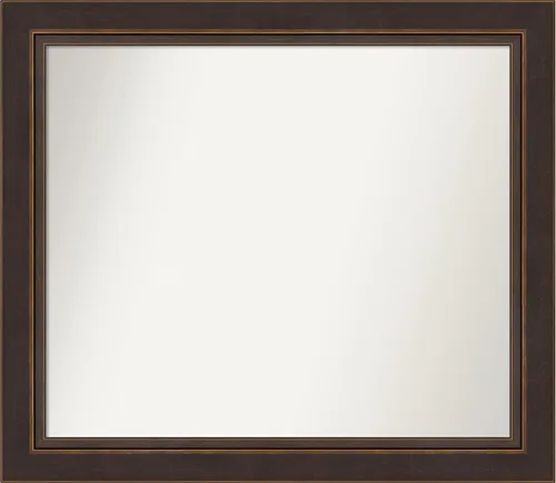 Miniatura 131 de Amanti Art Espejo de baño de bronce para sobre el fregadero, 24 x 24 pulgadas, espejo cuadrado de bronce Lara para tocador, marco de madera