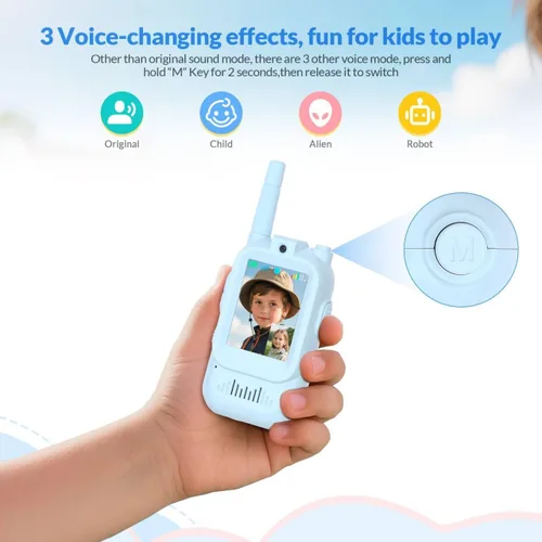 Miniatura 4 de Walkie Talkies de video para niños, video portero portátil recargable para niños, para juegos familiares, exteriores, campamento, senderismo