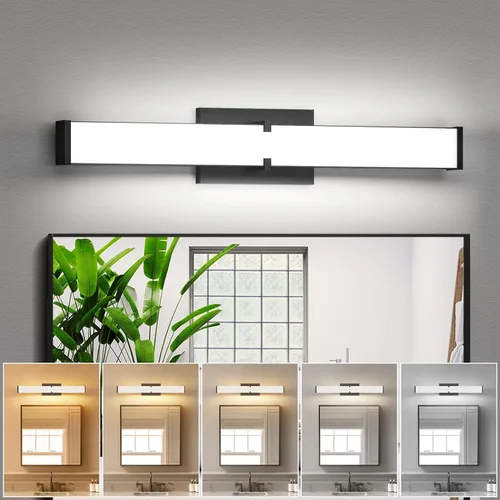 Miniatura 11 de Moderna lámpara de baño sobre espejo de 16 pulgadas (15.75 pulgadas), 20 W, 2000 lúmenes, luz de tocador de baño regulable, barra de luz LED