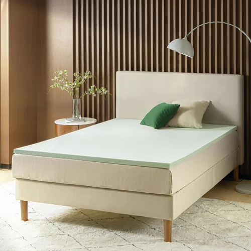 Miniatura 9 de ZINUS Cubrecolchón de espuma viscoelástica de té verde de 1.5 pulgadas, ropa de cama para dormitorio, capa de alivio de presión, ideal para aliviar
