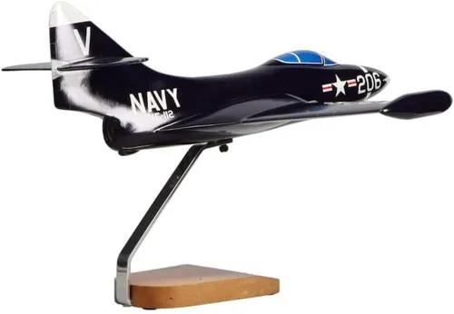 Miniatura 4 de Grumman F9F-5 Panther - Escultura de caoba grande