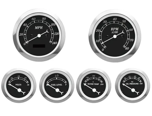 Miniatura 19 de MOTOR METER RACING - Juego clásico de velocímetro (6 piezas) con velocímetro mecánico, odómetro analógico, esfera verde, aguja blanca, iluminación