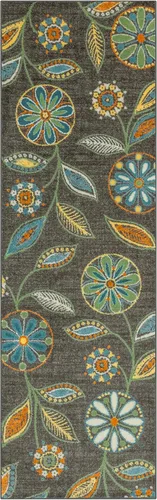 Miniatura 64 de Maples Rugs Reggie - Alfombra de pasillo floral, fabricada en Estados Unidos, lavable, antideslizante, alfombra de interior para cocina, pasillo