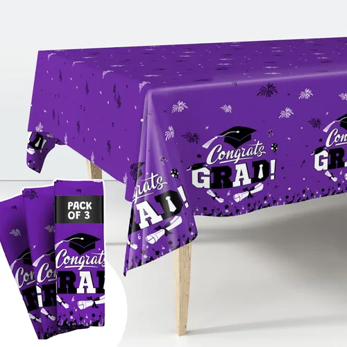 Miniatura 9 de KatchOn Decoraciones de graduación rojas y negras 2026 – XtraLarge 108 x 54 pulgadas, paquete de 3 Mantel de graduación de felicitaciones