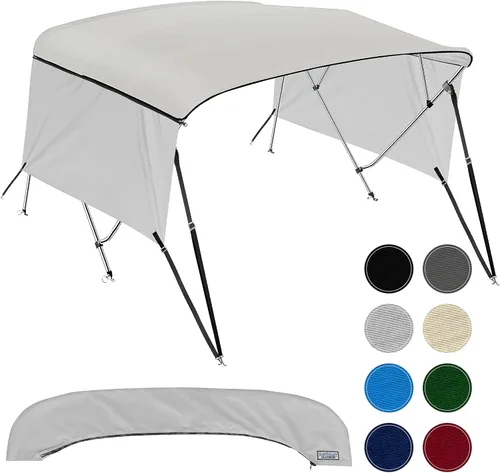 Miniatura 13 de KNOX Bimini tops universales de 4 arcos para paredes laterales, postes de apoyo, lona marina 900D a prueba de decoloración, funda de almacenamiento