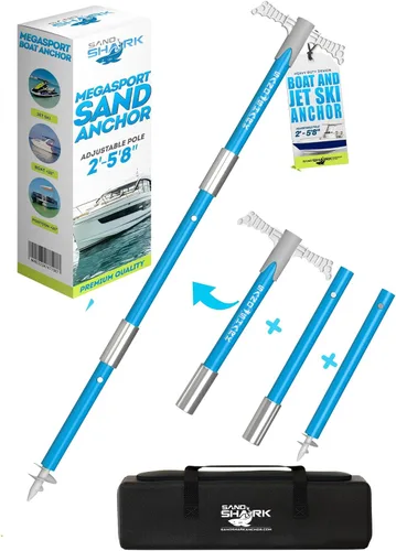 Miniatura 12 de SandShark Supersport 3.0 Anclaje de agua poco profunda – Gran moto acuática, PWC, accesorio de barco pontón – Se ajusta de 29 a 48 pulgadas
