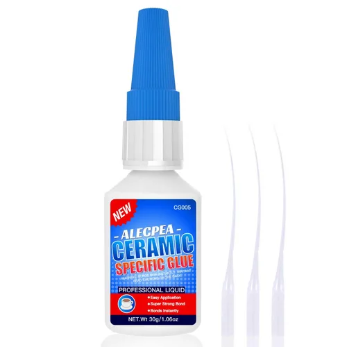 Miniatura 14 de ALECPEA 20g de super pegamento cerámico para reparación de porcelana y cerámica - Adhesivo de configuración rápida, impermeable para porcelana