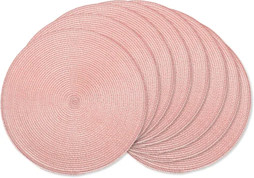 Miniatura 13 de AHHFSMEI Juego de 6 manteles individuales redondos trenzados de 15 pulgadas para mesas de comedor, tejido natural, resistentes al calor, color azul