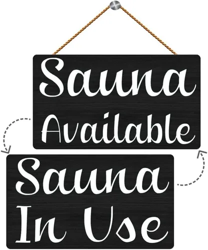 Letrero de suspensión disponible para sauna, de doble cara, para negocios, oficina, terapeuta, clínica, tratamiento de clínica, 12 x 6 pulgadas,