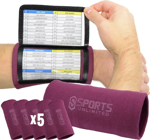 Miniatura 38 de Sports Unlimited Banda Instructora Triple para Adultos, Muñequeras de Fútbol para Jugadas, Muñequeras de Béisbol, Bandas de Brazo QB Negro