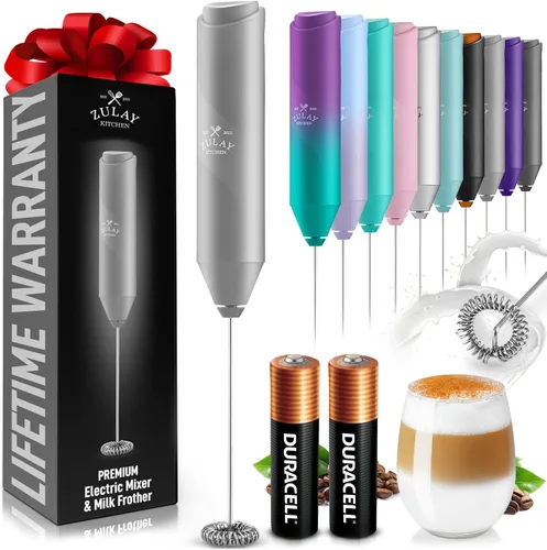 Miniatura 35 de Zulay Kitchen Espumador de leche de mano a pilas - Mezclador eléctrico de bebidas para café, lattes, capuchinos, matcha y chocolate caliente