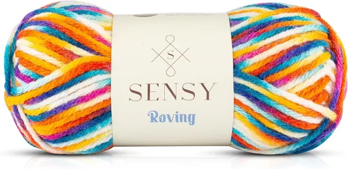 Miniatura 50 de Sensy Roving - Ovillo de lana multicolor, 3.5 onzas, 132 yardas, calibre 5, voluminoso (otoño)