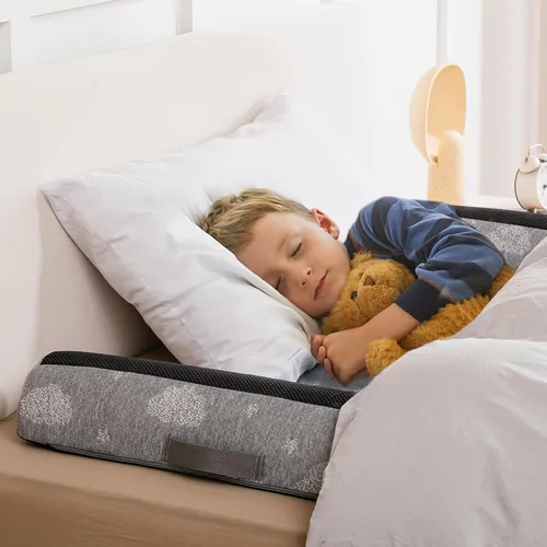 Miniatura 8 de Protectores de riel de cama para niños pequeños con almohadilla, protector de parachoques plegable de espuma con almohadillas dobles