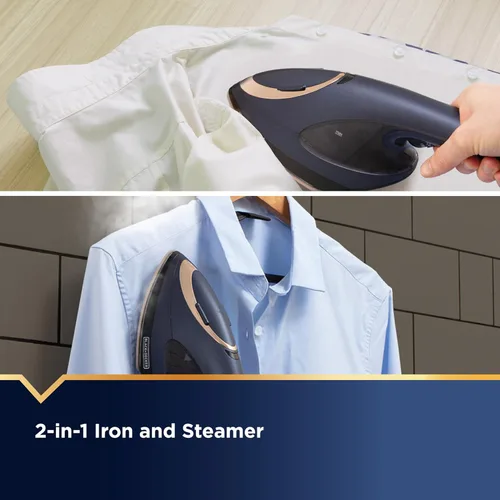 Miniatura 7 de BLACK+DECKER Press & Steam - Plancha y vaporizador 2 en 1, 180% más vapor y tecnología de una temperatura, suela de cerámica, seguro en todos