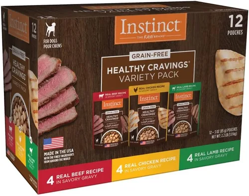 Miniatura 10 de Instinct Healthy Cravings - Alimento húmedo natural para perros, receta sin granos, cordero real, bolsas de 3 onzas (paquete de 24)