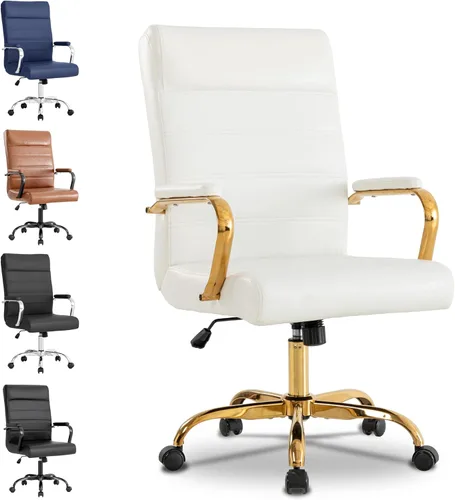 Miniatura 12 de Silla de escritorio de oficina, sillas modernas de cuero para sala de conferencias, silla ergonómica de respaldo alto, silla ejecutiva giratoria