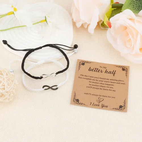 Miniatura 2 de Generic Pulseras a juego para parejas, regalos del día de San Valentín para él ella, regalos de relación a larga distancia, forma de la pulsera