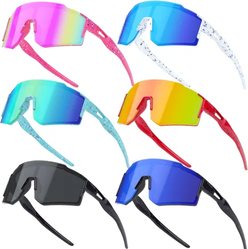 Paquete de 2 lentes de sol de béisbol para niños y jóvenes, gafas de sol deportivas para niños y niñas, gafas de golf para ciclismo, correr, golf