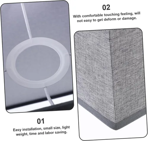 Miniatura 2 de Lámpara de pie Lámpara de pie Pantalla cuadrada Rectangular Lino Lavable a mano Cubierta de luz de mesa