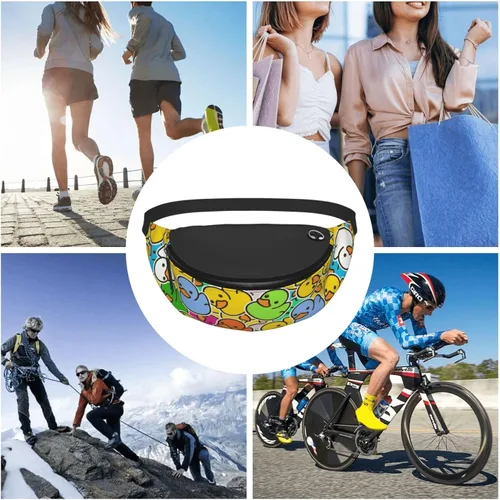 Miniatura 9 de Riñonera cruzada con la bandera de Estados Unidos, para hombres y mujeres, para viajes, caminar, correr, senderismo, pesca., Pato Multicolor 1