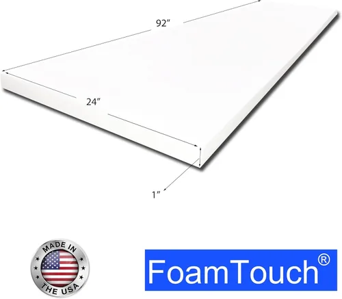 Miniatura 2 de FoamTouch Cojín de espuma para tapicería de alta densidad, 1 pulgada de alto x 24 pulgadas de ancho x 92 pulgadas de largo