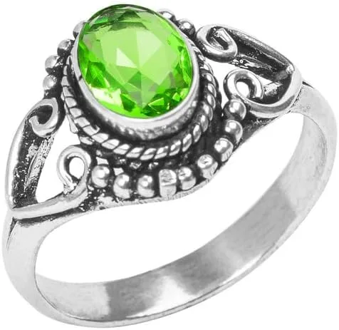 Miniatura 5 de Anillo de gemas, anillo de plata, anillo hecho a mano con superposición de plata, joyería bohemia, anillo de plata para mujeres y niñas de todas
