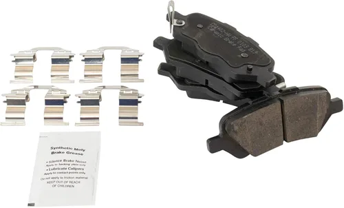 Miniatura 5 de TRQ Kit de pastillas de freno delanteras y traseras y rotores Kit de productos químicos de freno Pastillas de freno Rotor de freno de cerámica