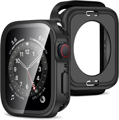 Miniatura 26 de Amizee Estuche 2 en 1 [Paquete de 2] Compatible con Apple Watch Series 9/8/ 7 de 45 mm con Protector de Pantalla Integrado, Cubierta Protectora