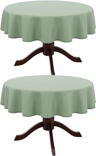 Miniatura 38 de AUSSPVOCT 2 manteles de lino texturizado para mesa rectangular, 52 x 70 pulgadas, mantel rectangular impermeable, lavable, tela para mesa