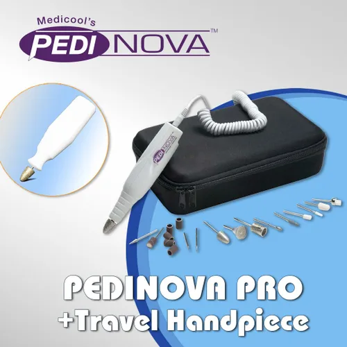 Miniatura 3 de Medicool Máquina de lima de uñas Pedinova Pro para manicura y pedicura con estuche de viaje y kit de brocas + paquete de viaje PedinovaPro+TravelHP