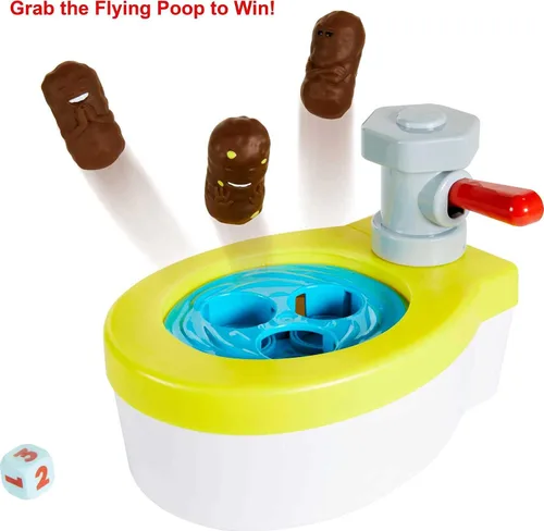 Miniatura 3 de Mattel Games Flushin’ Frenzy Overflow - Juego de mesa para niños con inodoro de juguete, 3 lanzadores, 1 dado e instrucciones, regalo para niños a