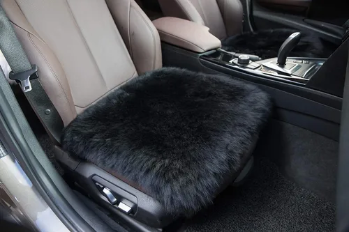 Miniatura 4 de Calor Invernal: Funda Universal de Asiento de Piel de Oveja - Lana Natural, para Autos, Camiones, SUV y Furgonetas - Acompañante de Conducción