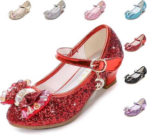 Miniatura 5 de Cadidi Dinos Zapatos de vestir para niñas con tacón de fiesta de boda Mary Jane Princess Flower Shoes (bebéniño pequeñoniño grande)