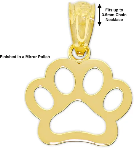 Miniatura 4 de CA CHARMAMERICA Colgante de pata de perro de oro Oro amarillo macizo de 10 quilates Joyas de pata de perro