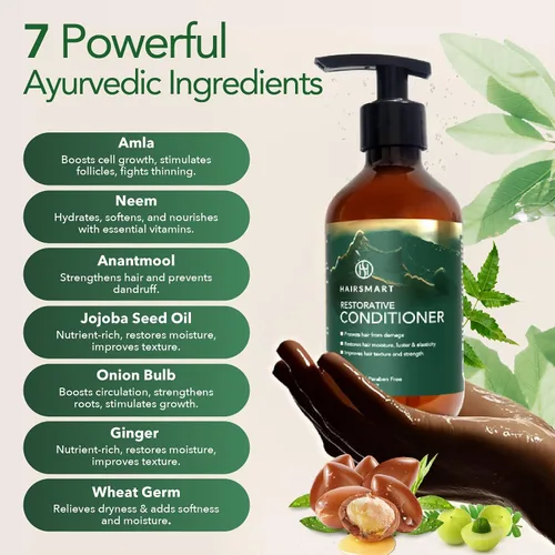 Miniatura 5 de Acondicionador para mujeres y hombres Acondicionador profundo ayurvédico para cabello seco y dañado Productos voluminizadores para el cabello