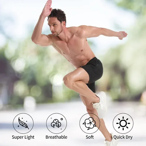 Miniatura 3 de VPOS Pantalones cortos de gimnasio para hombre de 5 pulgadas, ligeros pantalones cortos deportivos para hombre, de secado rápido, con bolsillos