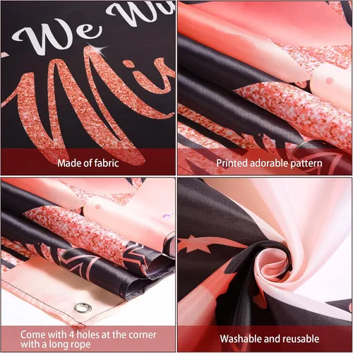 Miniatura 7 de Banner con texto en inglés «We Will Miss You» – Extra grande de 72 x 44 pulgadas, telón de fondo de graduación para decoraciones de fiesta de Oro