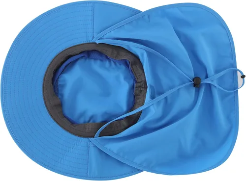 Miniatura 7 de Home Prefer Sombrero de sol UPF50+ de malla para exteriores, de ala ancha, con solapa para el cuello, sombrero de pesca para hombres y mujeres Azul