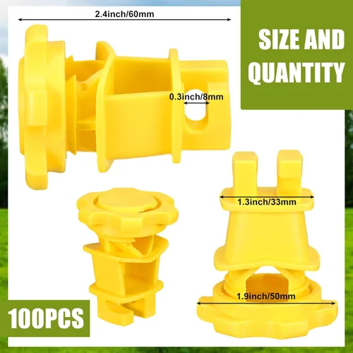 Miniatura 2 de Frienda 50 aisladores eléctricos de alambre para cerca, tornillo redondo, aislador, sujeción de alambre, aislador, clips aislantes para granja