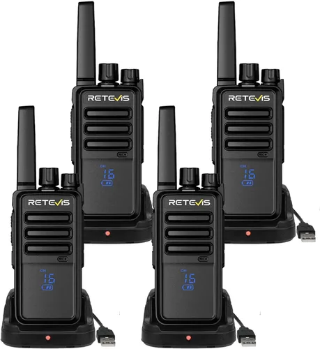 Miniatura 16 de Retevis Walkie Talkies RT68 para adultos, radios de 2 vías de largo alcance, manos libres, batería de 1200 mAh, walkie talkie portátil recargable