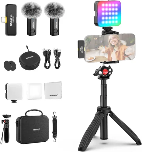 Miniatura 12 de NEEWER Palo selfie con obturador Bluetooth remoto desmontable, trípode de viaje plegable ligero para iPhone para vlogs de YouTube/TikTok