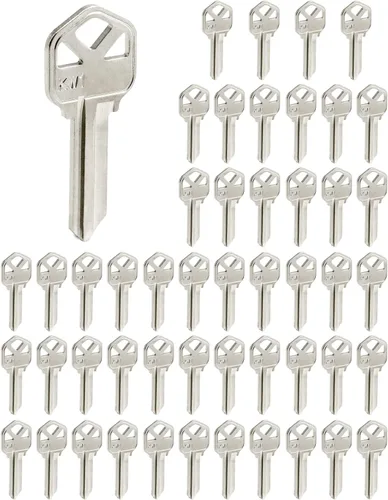 Miniatura 8 de QWORK Llaves en blanco, paquete de 50 estructuras de cobre compatibles con (KW1) Kwikset, nueva llave de metal sin cortar en blanco