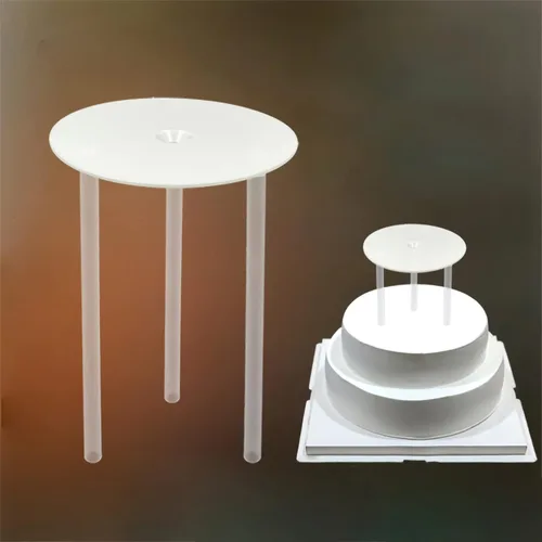 Miniatura 5 de Soporte para pasteles de boda, soporte para pasteles blancos, soporte de doble capa para tartas de plástico PP de grado alimenticio, soporte