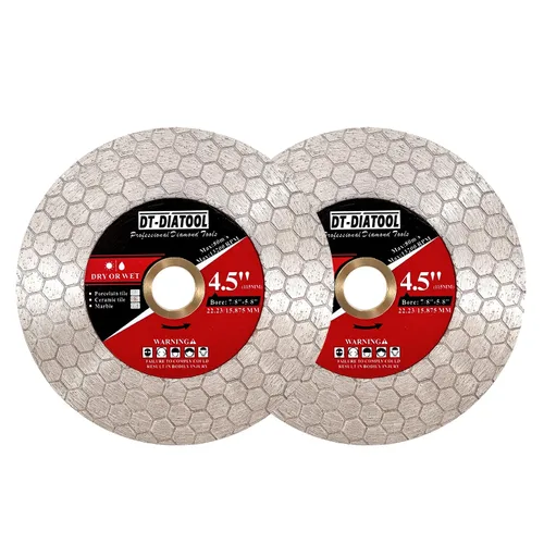 Miniatura 9 de DT-DIATOOL Disco de corte de azulejos de hoja de sierra de diamante de 4 pulgadas para amoladora angular de eje de 7/8 "- 5/8" para cortar