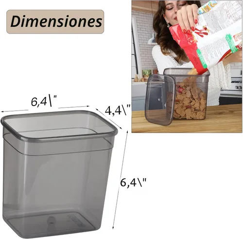 Miniatura 8 de T&D HOME GOODS Tarros de almacenamiento con tapa, herméticos, juego de 12 recipientes de almacenamiento, sin BPA, contenedor de almacenamiento