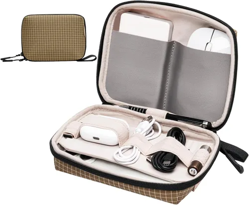 Miniatura 12 de SIMTOP Funda organizadora de electrónica pequeña, funda de viaje portátil para cable, cargador, teléfono y auriculares, almacenamiento de cable