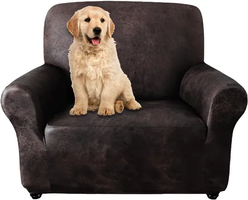 molasofa Funda de sofá individual para decoración del hogar, funda de sillón de elastano súper suave, similar al cuero, lavable, antideslizante, 1