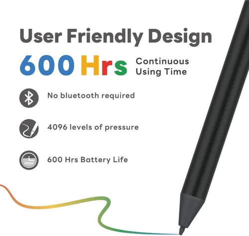 Miniatura 5 de Penoval USI 2.0 Lite Stylus Pen para algunos modelos de Chromebook, 4096 niveles de presión y escritura suave compatible con Google Pixel Tablet